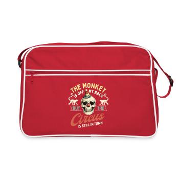 Affe von meinem Rücken Zirkus in der Stadt Erholung - Retro Tasche - Rot/Weiß - Vorne