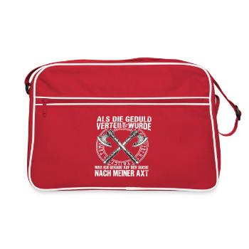 Viking Shirt for Men with Humor - Retro Bag - red/white - Front