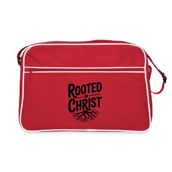 Rooted in Christ - Retro Bag - red/white - Front