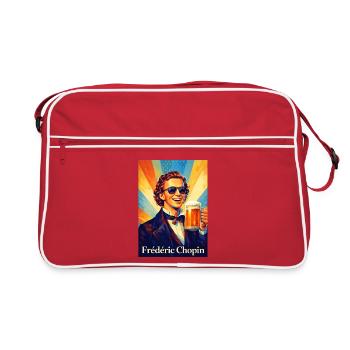 Retro Beer Portrait in Warm Sunbeams - Retro Bag - red/white - Front