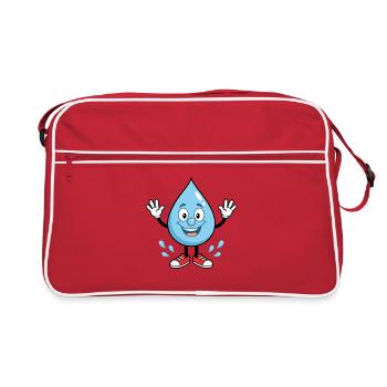 Drop d’eau heureuse avec des baskets - Sac Retro - rouge/blanc - Devant