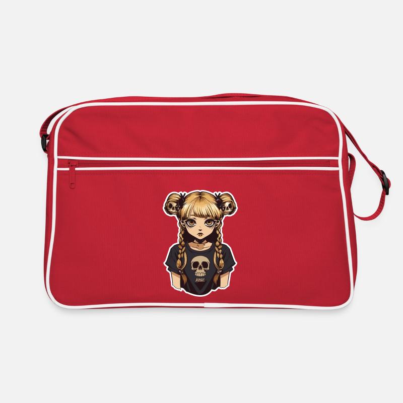 Skull Braid Goth Girl Tee Retro Bag