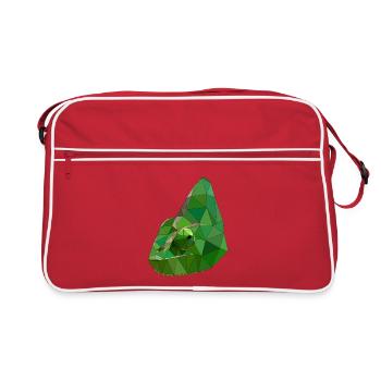 Art géométrique caméléon low poly - Sac Retro - rouge/blanc - Devant