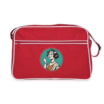 Retro Sass: Vintage Pinup Middle Finger - Retro Bag - red/white - Front