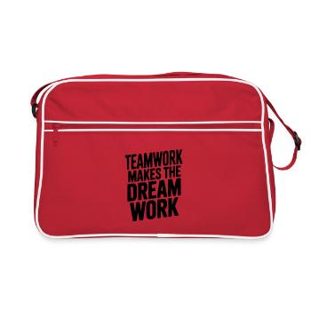 Le travail d’équipe fait fonctionner le rêve - Sac Retro - rouge/blanc - Devant