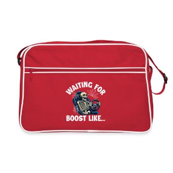 Warten auf Boost wie Turbo Muscle - Retro Tasche - Rot/Weiß - Vorne
