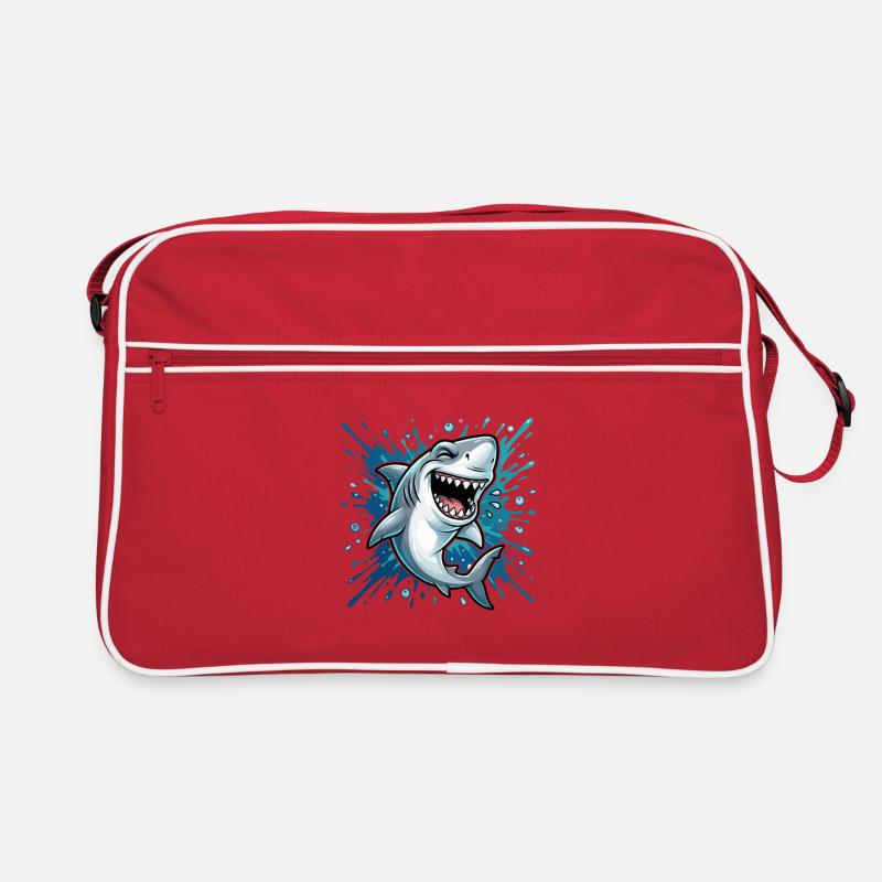 Un requin joyeux dans l’éclaboussure Sac Retro