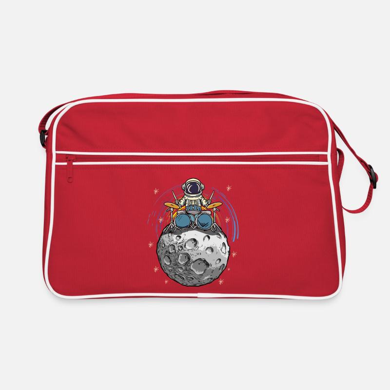 Batteur de l’espace sur la Lune Sac Retro