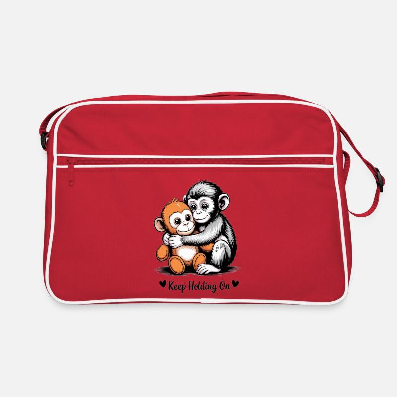 Keep Holding On Monkey Hug Retro Bag
