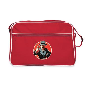 Retro Noir Mobster dapper dude Pointing - Retro Bag - red/white - Front
