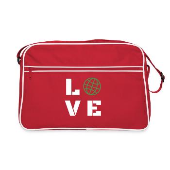 Love Globe Minimalist Typography Graphic - Retro Bag - red/white - Front