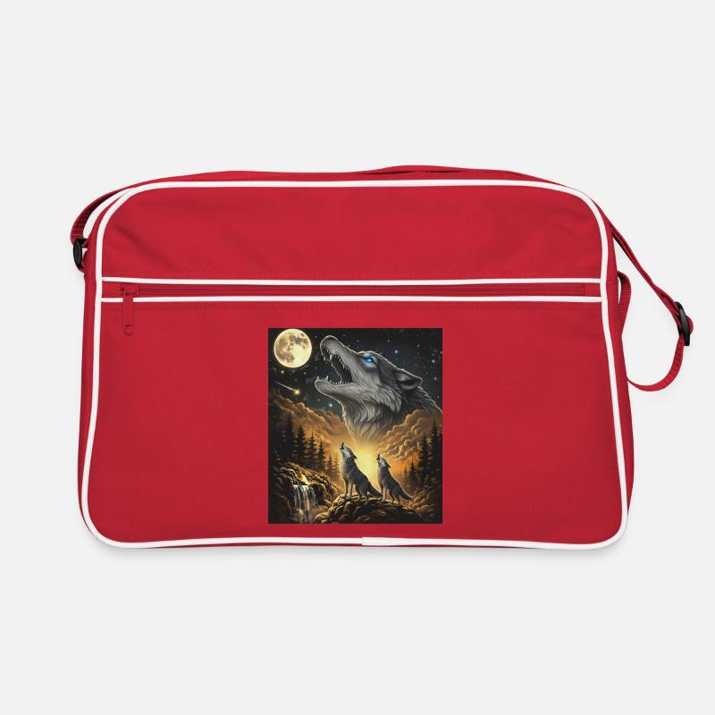 Moonlit Night Wolf Pack in Starlight Retro Bag