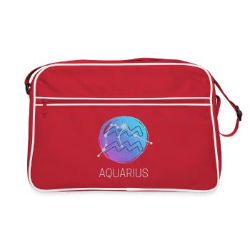 Horoscope du zodiaque Verseau Signe du zodiaque - Sac Retro - rouge/blanc - Devant