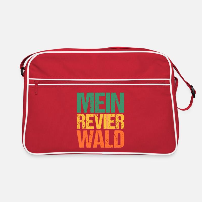 Jagd Jagen Waidmann Jäger - Retro Tasche - Rot/Weiß