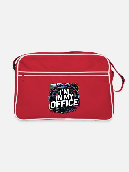 Je suis dans mon bureau - Sac Retro - rouge/blanc - Devant