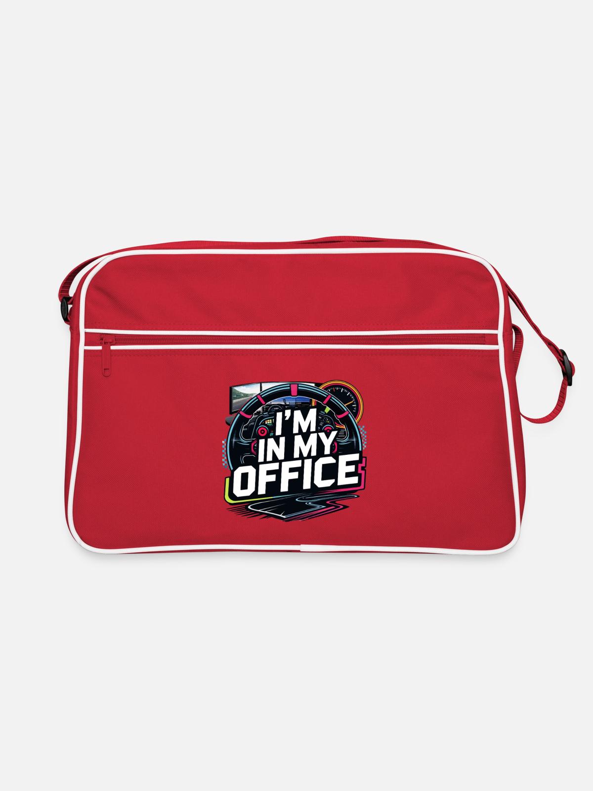 I'm in my office - Retro Bag - red/white - Front