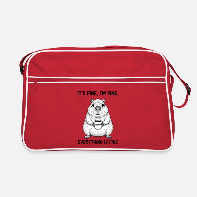 Its Fine Im Fine Coffee Capybara Humor Retro Bag