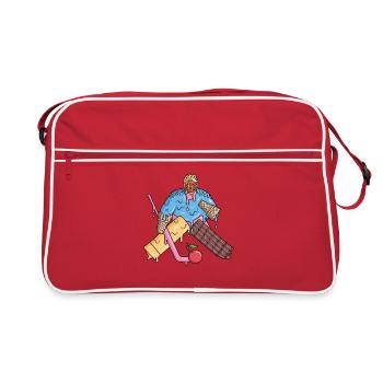 Eishockey Torwart Eiscreme Jungen Eishockeyspieler - Retro Bag - red/white - Front