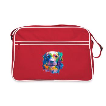 Vizsla Dog Pop Art Portrait Colourful Pet Art - Retro Bag - red/white - Front