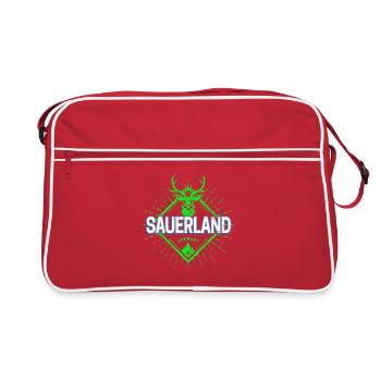 Sauerland Germany Retro Deer Souvenir - Retro Bag - red/white - Front