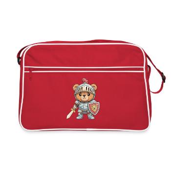 Knight bear in the tank - Retro Bag - red/white - Front