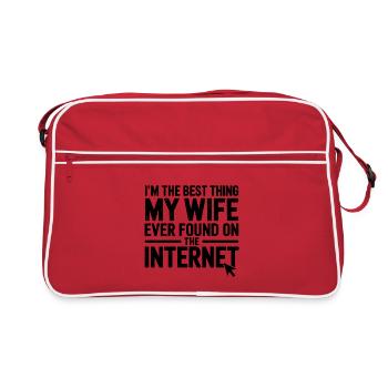 Dictons sur Internet : cadeau drôle - Sac Retro - rouge/blanc - Devant
