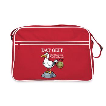 Norddeutscher Humor Spruch Dat Geit - Retro Tasche - Rot/Weiß - Vorne