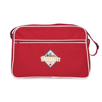 Ottawa Skyline Ontario Canada Vintage Souvenir - Retro Bag - red/white - Front