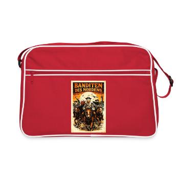 Banditen des Nordens Möwen Fischbrötchen Diebe  - Retro Tasche - Rot/Weiß - Vorne