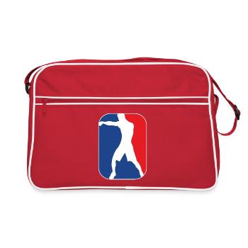 boxing_silhouette mma kampfsport - Retro Tasche - Rot/Weiß - Vorne