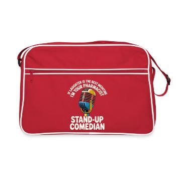 Humoriste de stand-up - Sac Retro - rouge/blanc - Devant