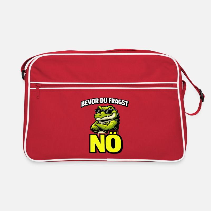 Bevor du fragst Nö cooles Krokodil Statement Retro Tasche