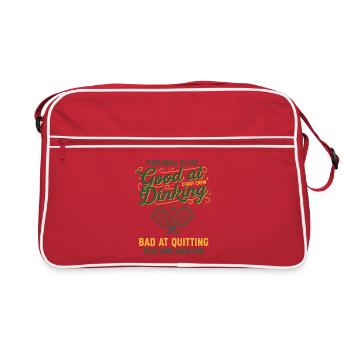 Joueur drôle de pickleball adore le terrain de pickleball - Sac Retro - rouge/blanc - Devant