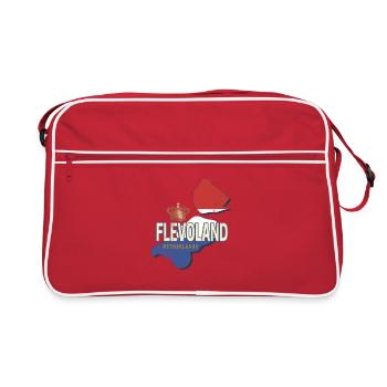 Flevoland Pays-Bas Carte rétro Hollande - Sac Retro - rouge/blanc - Devant