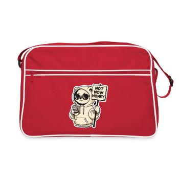 Sweat à capuche panda, pas maintenant, chéri - Sac Retro - rouge/blanc - Devant