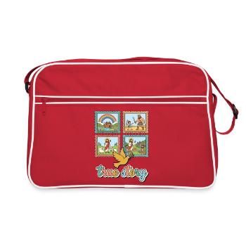 True Story Bible Panels with Rainbow - Retro Bag - red/white - Front