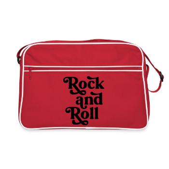 Vintage Rock and Roll Typography Design - Retro Bag - red/white - Front