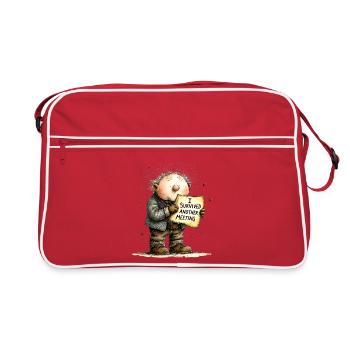 I survived another meeting Office Humor Saying - Retro Bag - red/white - Front