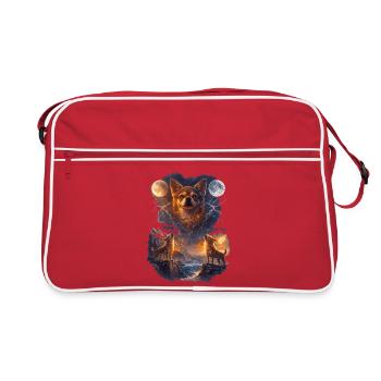 Chihuahua deux lunes - Sac Retro - rouge/blanc - Devant