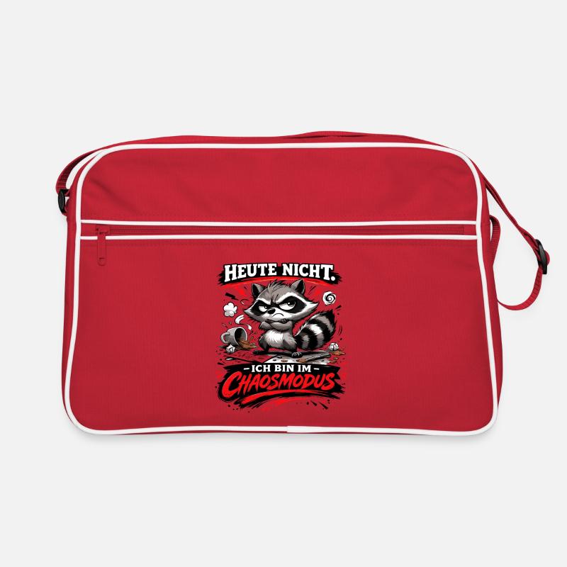 Heute nicht ich bin im Chaosmodus Waschbär Retro Tasche
