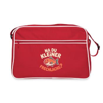 Na Du Kleiner Frechlachs Gamer Lachs Meme Zocker - Retro Tasche - Rot/Weiß - Vorne