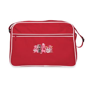 Rawk Pigs Rockband - Retro Tasche - Rot/Weiß - Vorne