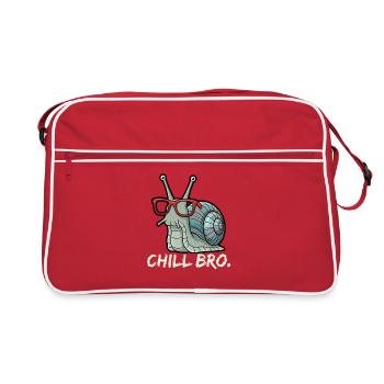 Chill Bro Funny Snail - Retro Bag - red/white - Front