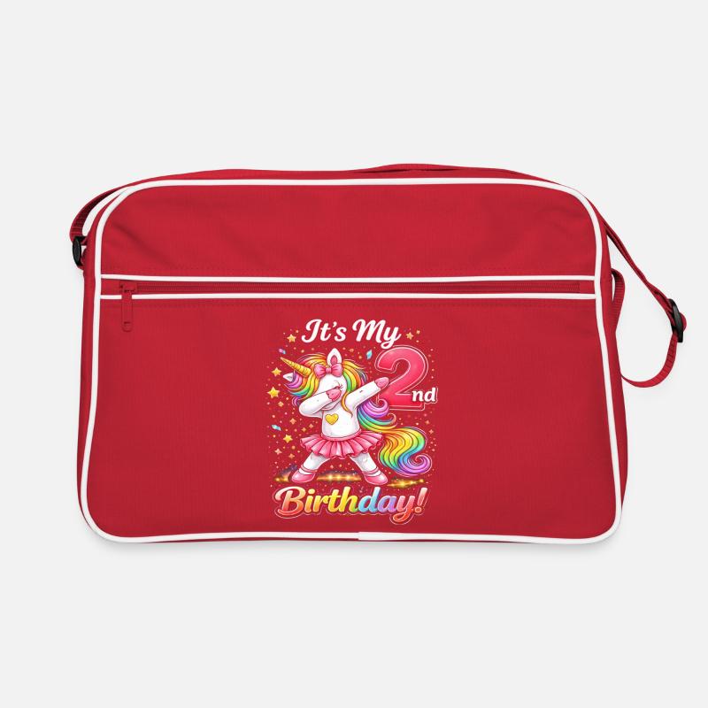 Unicorn Second Birthday Celebration Retro Bag
