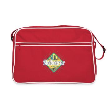 Melbourne Victoria Australia Skyline Souvenir - Retro Bag - red/white - Front