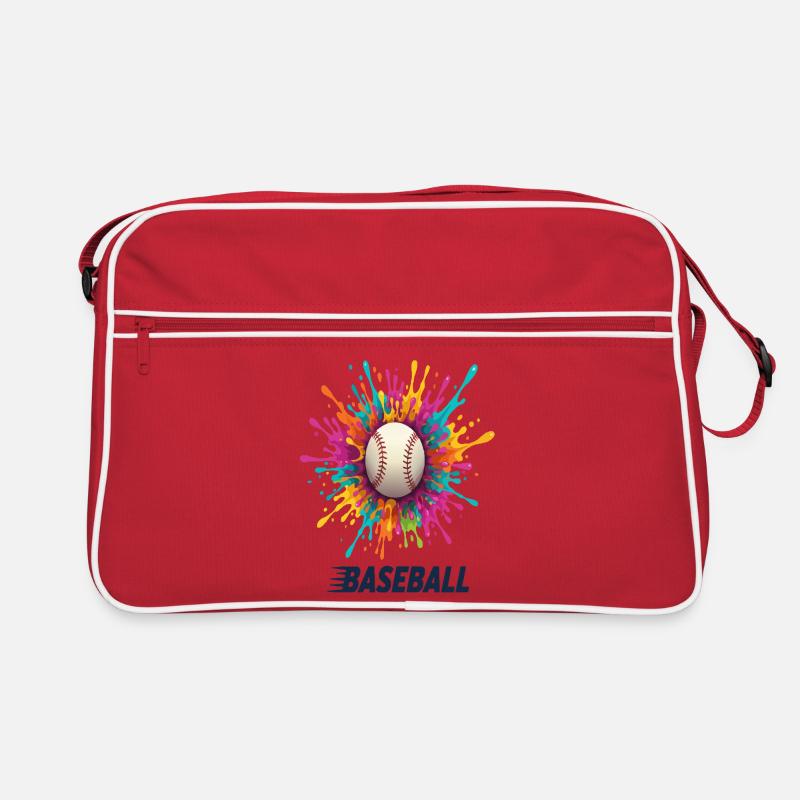 Lebhafter Baseball-Splash-Burst Retro Tasche
