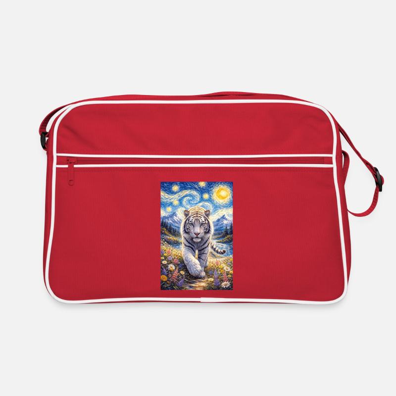 White Tiger Starry Night Retro Bag