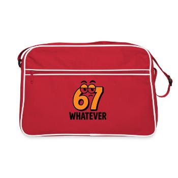 Six Seven : Whatever Italian Brainrot Humour Meme - Sac Retro - rouge/blanc - Devant