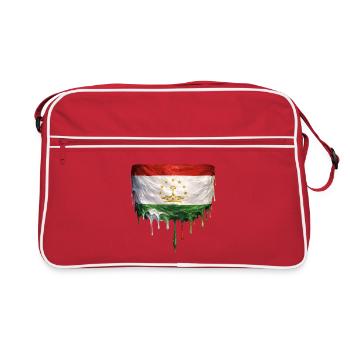 Gouttes de graffitis du drapeau tadjik - Sac Retro - rouge/blanc - Devant