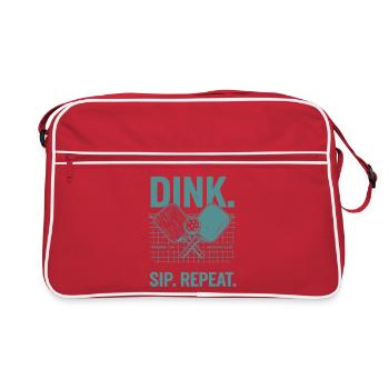 Pickleball Funny Player Pickle Ball Dink Sip - Retro Bag - red/white - Front